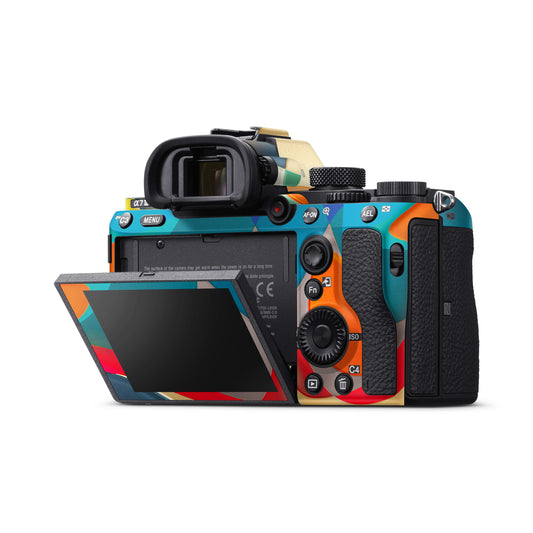 Blue And Orange Paint Design Matte Finish Camera Skin