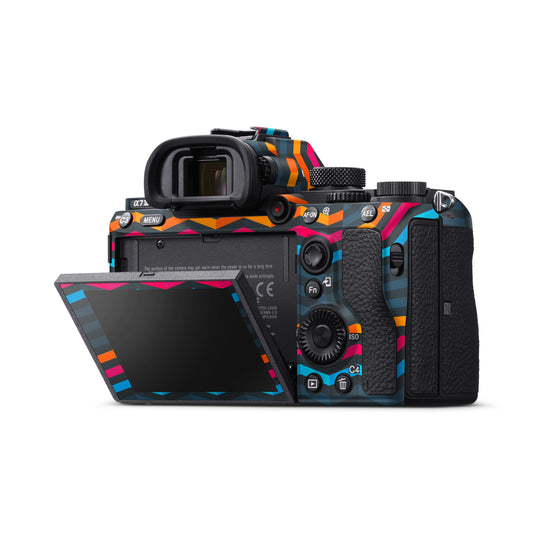 Zig Zag Line Pattern Matte Finish Camera Skin