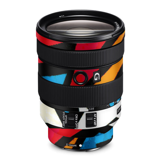 Funky Zig Zag Red And Blue Matte Finish Lens Skin