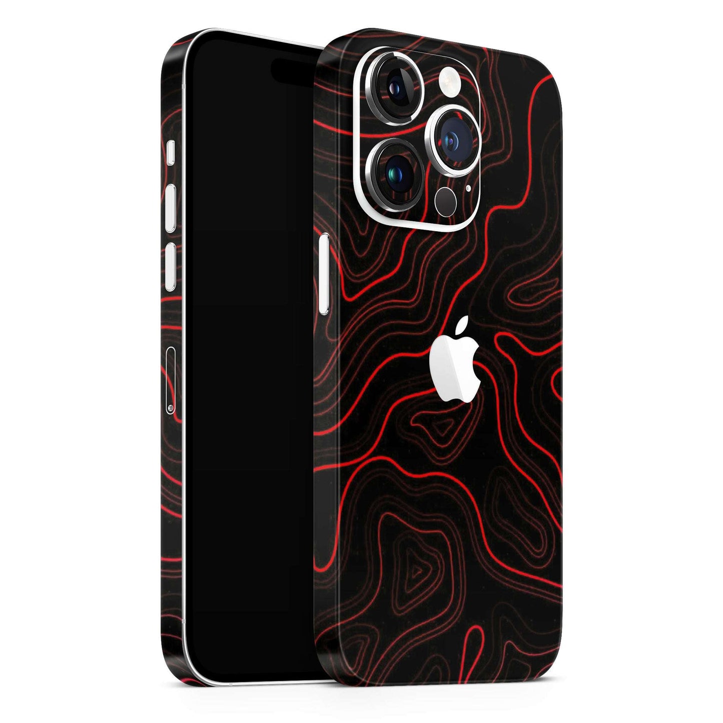 Abstract Red Line Map 3D Textured Latest Phone Skin
