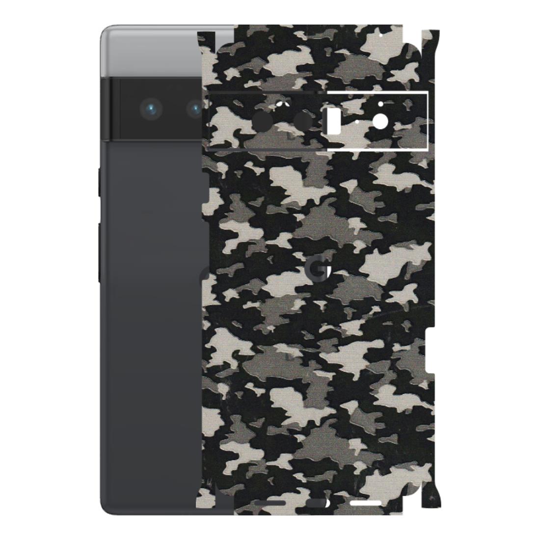Google Pixel Phone Skins (All Models) - Black/Grey Camoflaunge - 3D Embossed Finish (L-142) Google Pixel 6 PRO