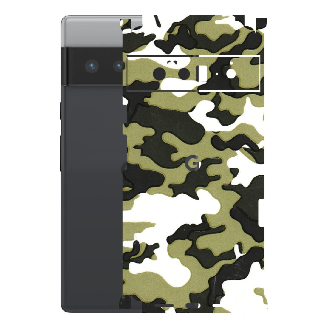 Google Pixel Phone Skins (All Models) - Camouflages White And Green - 3D Embossed Finish (L-243) Google Pixel 6 PRO