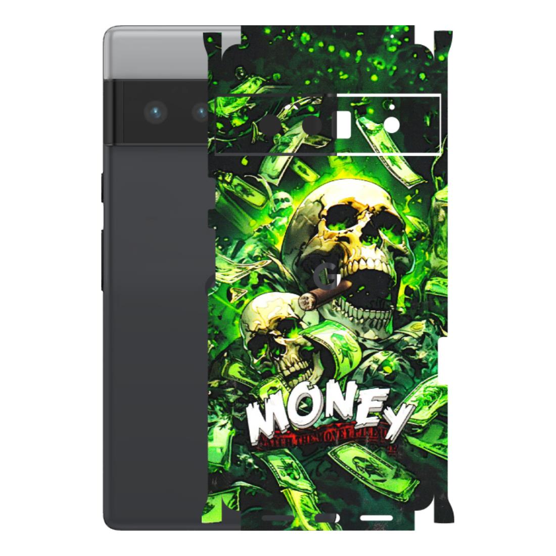 Google Pixel Phone Skins (All Models) - Skull Money - 3D Embossed Finish (L-303) Google Pixel 6 PRO