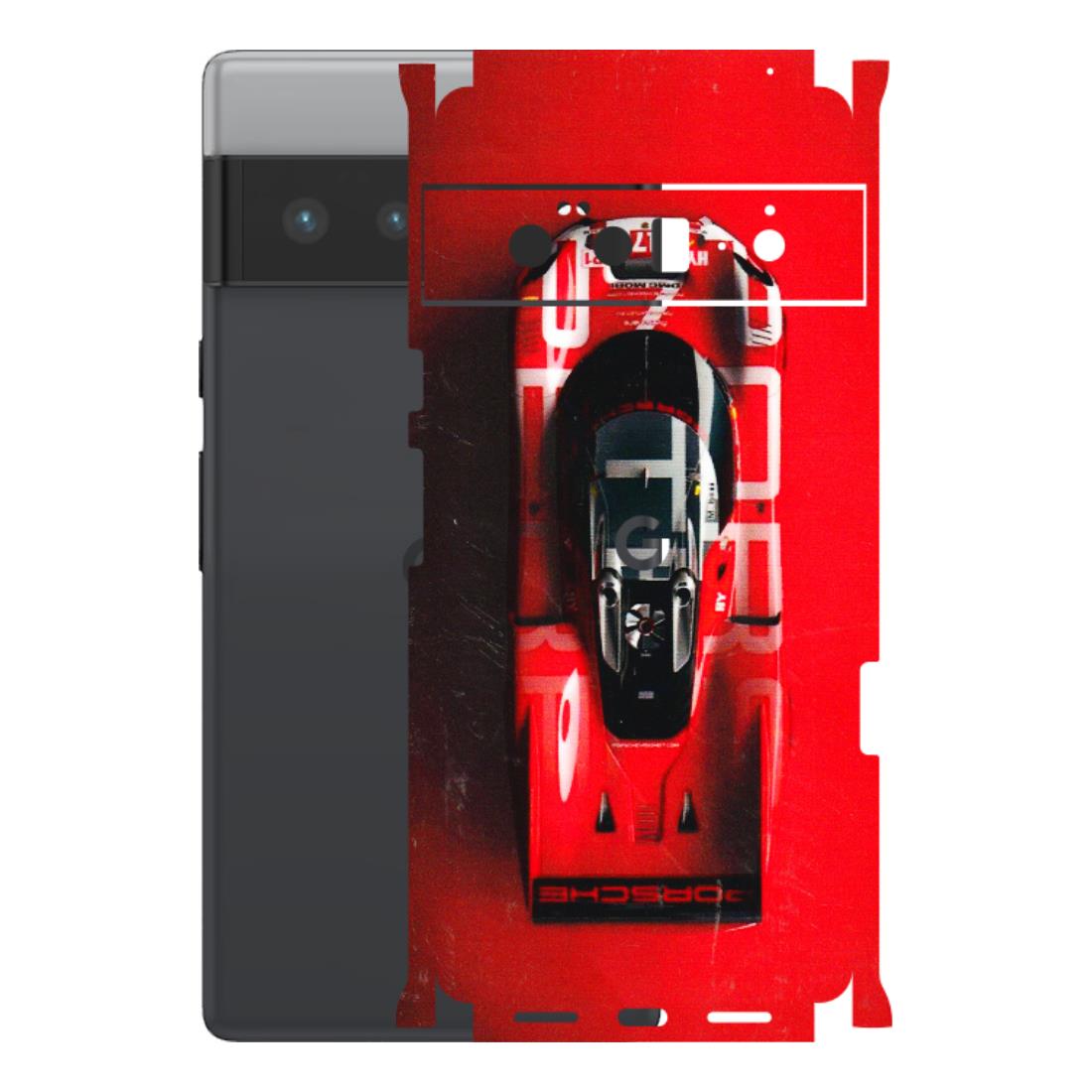 Google Pixel Phone Skins (All Models) - Red Porsche Car Logo - 3D Embossed Finish (L-315) Google Pixel 6 PRO
