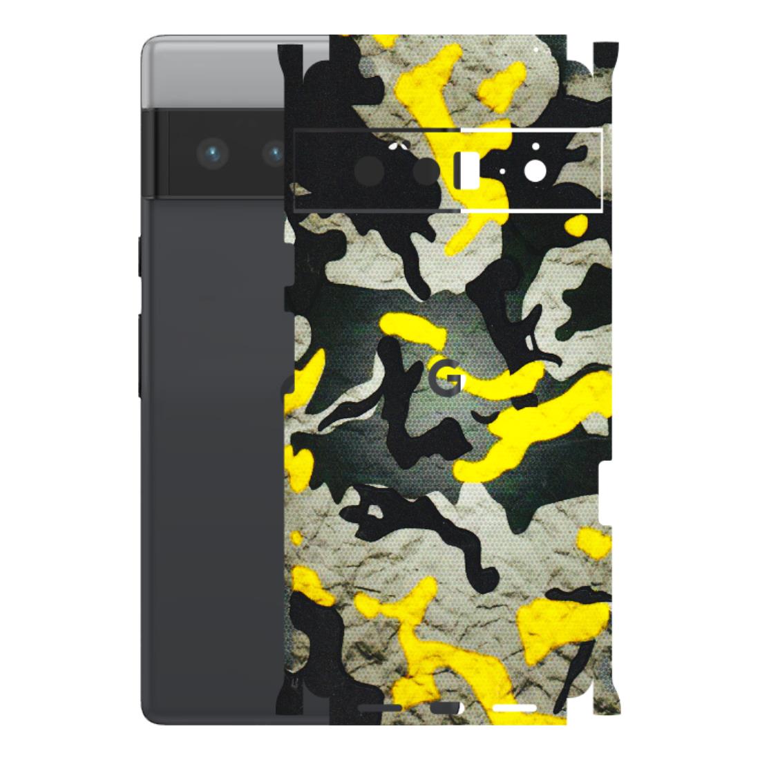 Google Pixel Phone Skins (All Models) - Yellow Camouflage - 3D Embossed Finish (L-61) Google Pixel 6 PRO