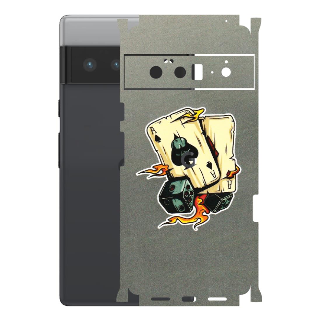 Google Pixel Phone Skins (All Models) - Grey Cards Of Ace - 3D Embossed Finish (L-77) Google Pixel 6 PRO