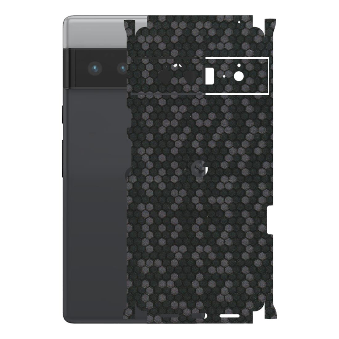 Google Pixel Phone Skins (All Models) - Black Grey Honeycomb Sober - 3D Embossed Finish (L-85) Google Pixel 6 PRO