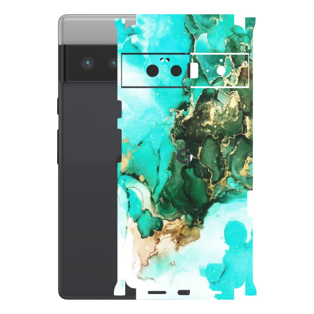 Google Pixel Phone Skins (All Models) - The Blue Gold Marble - Matte Finish (M-124) Google Pixel 6 PRO