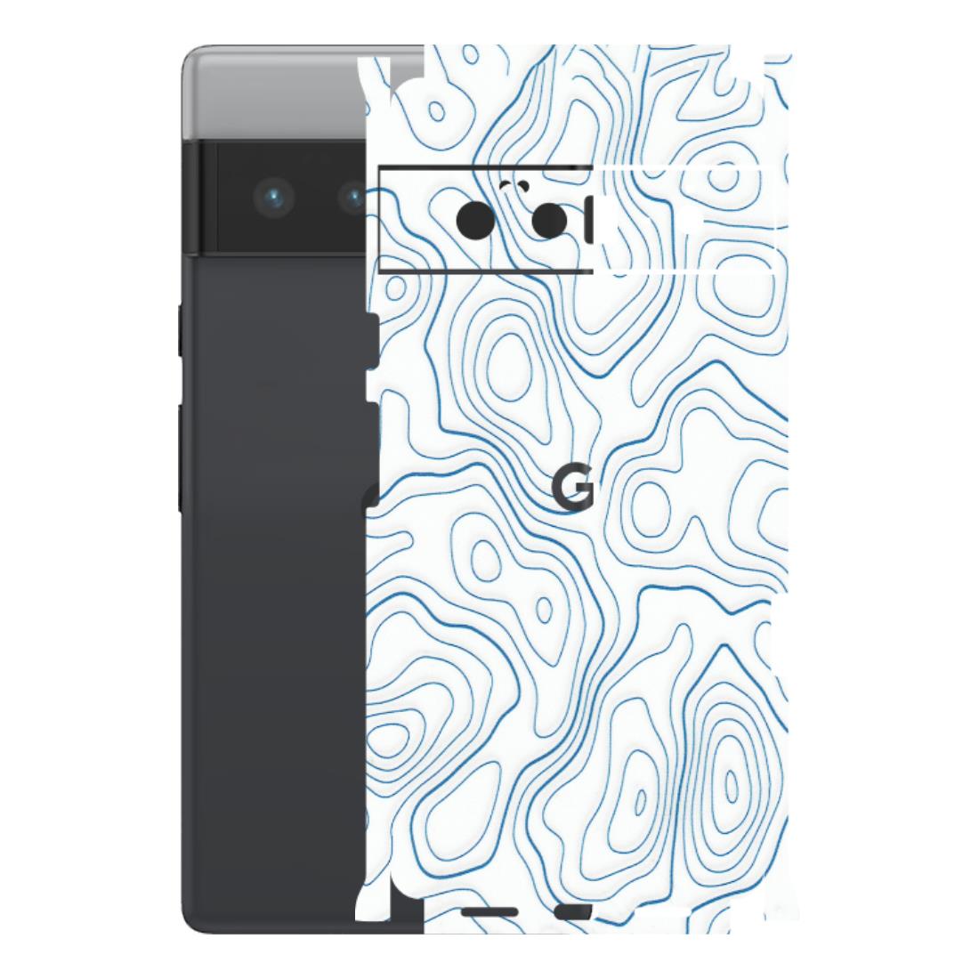 Google Pixel Phone Skins (All Models) - Blue And White Swirls - Matte Finish (M-139) Google Pixel 6 PRO