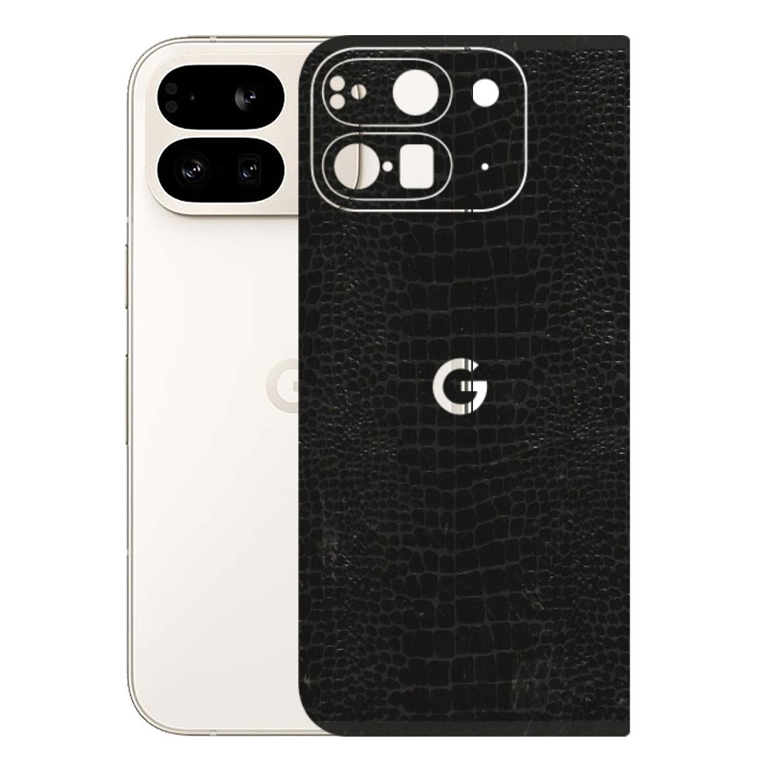 Google Pixel Phone Skins (All Models) - Snake Leather Black - 3D Embossed Finish (L-107) Google Pixel 9 PRO FOLD