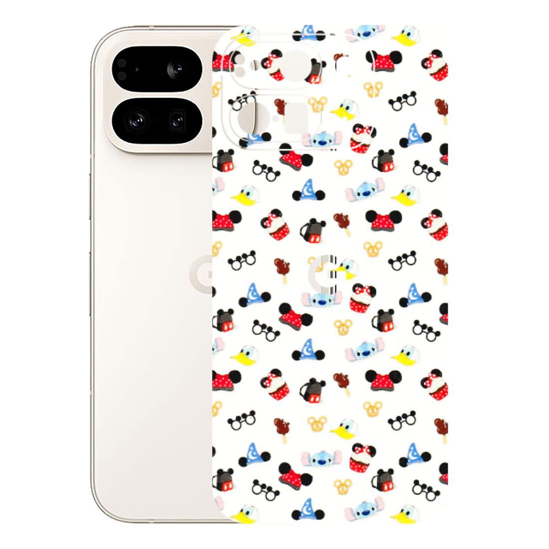 Google Pixel Phone Skins (All Models) - Minnie Mouse & Donald Doodles s - 3D Embossed Finish (L-194) Google Pixel 9 PRO FOLD