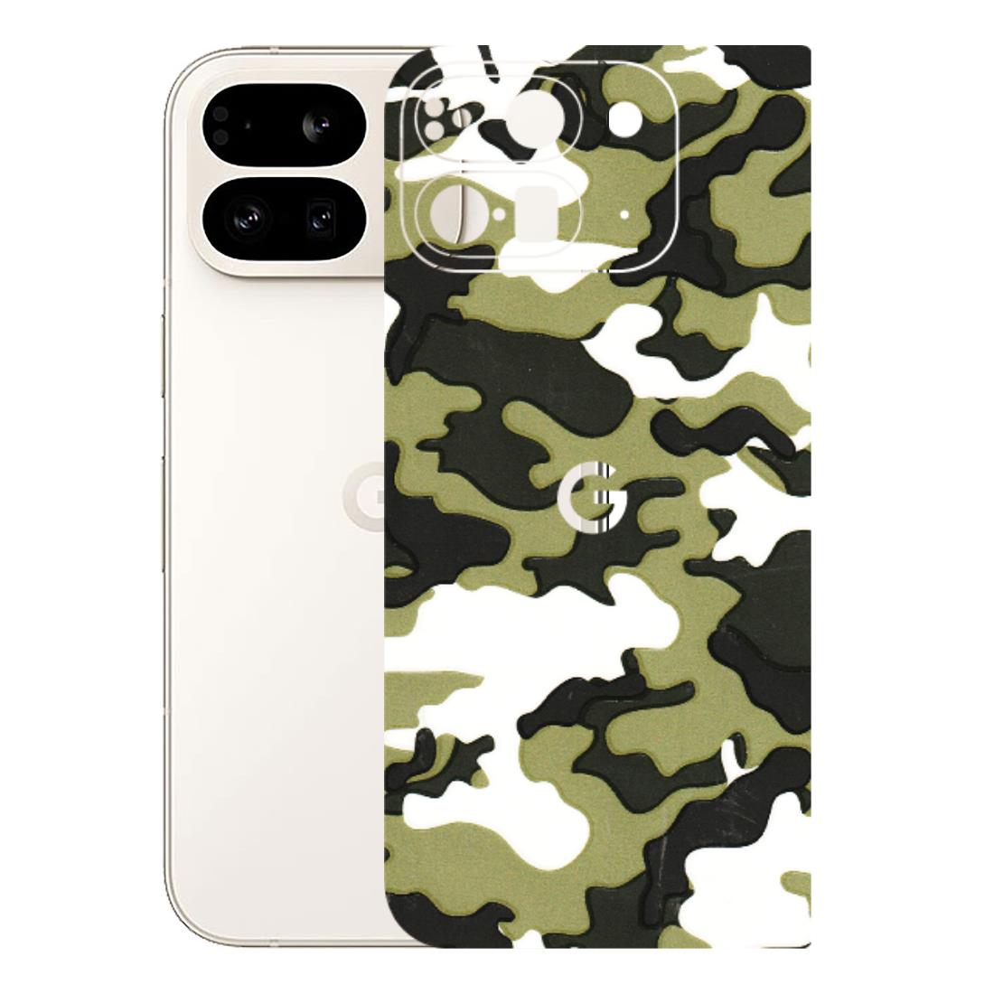 Google Pixel Phone Skins (All Models) - Camouflages White And Green - 3D Embossed Finish (L-243) Google Pixel 9 PRO FOLD