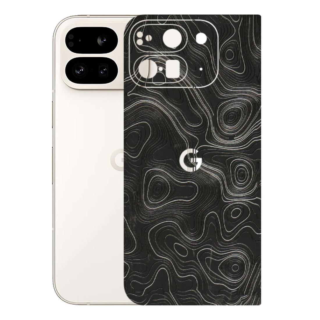 Google Pixel Phone Skins (All Models) - Abstract White Line Map - 3D Embossed Finish (L-269) Google Pixel 9 PRO FOLD