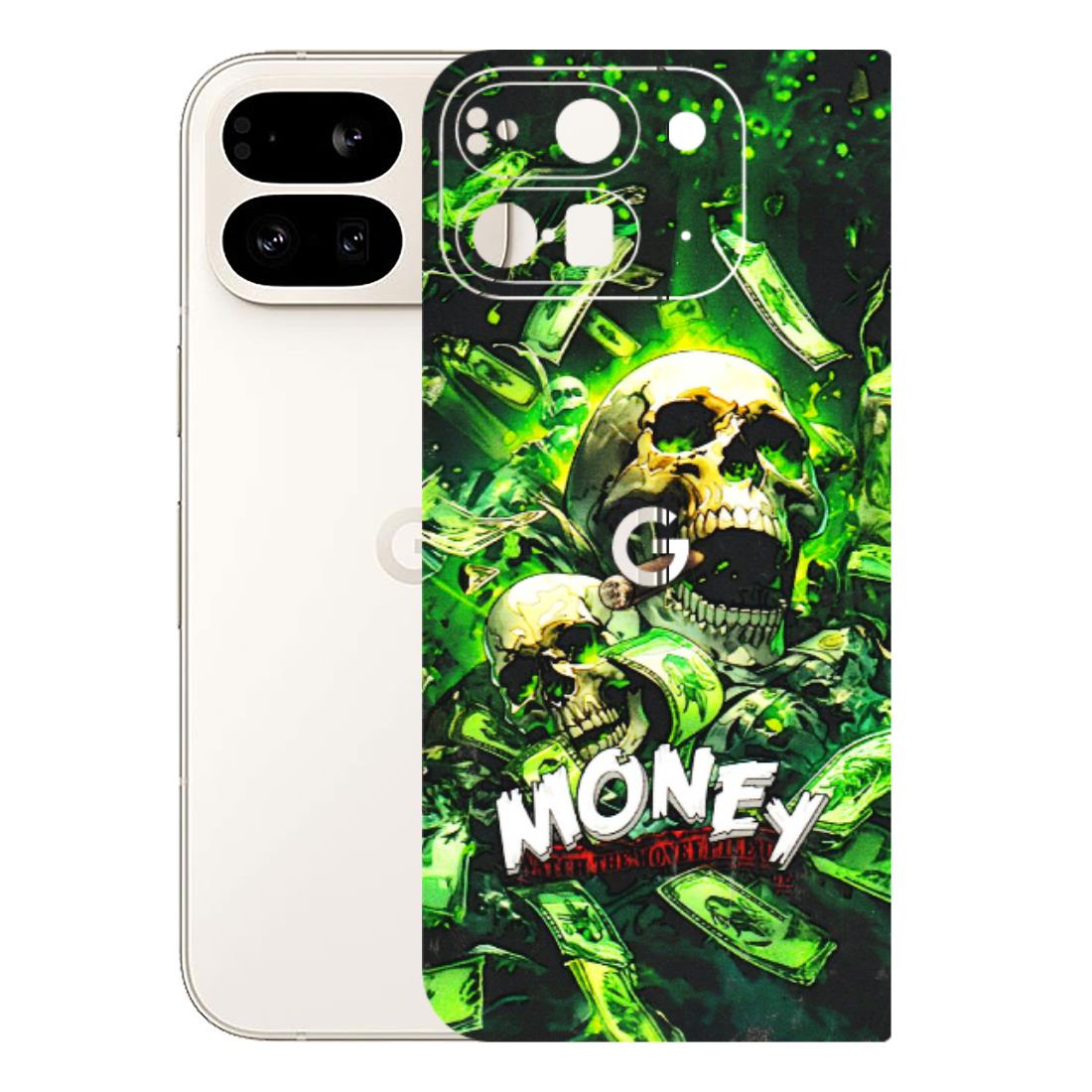 Google Pixel Phone Skins (All Models) - Skull Money - 3D Embossed Finish (L-303) Google Pixel 9 PRO FOLD