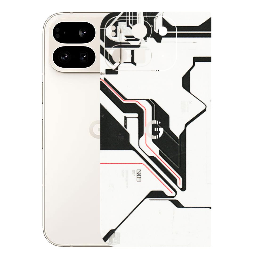Google Pixel Phone Skins (All Models) - White Techy Logo - 3D Embossed Finish (L-312) Google Pixel 9 PRO FOLD
