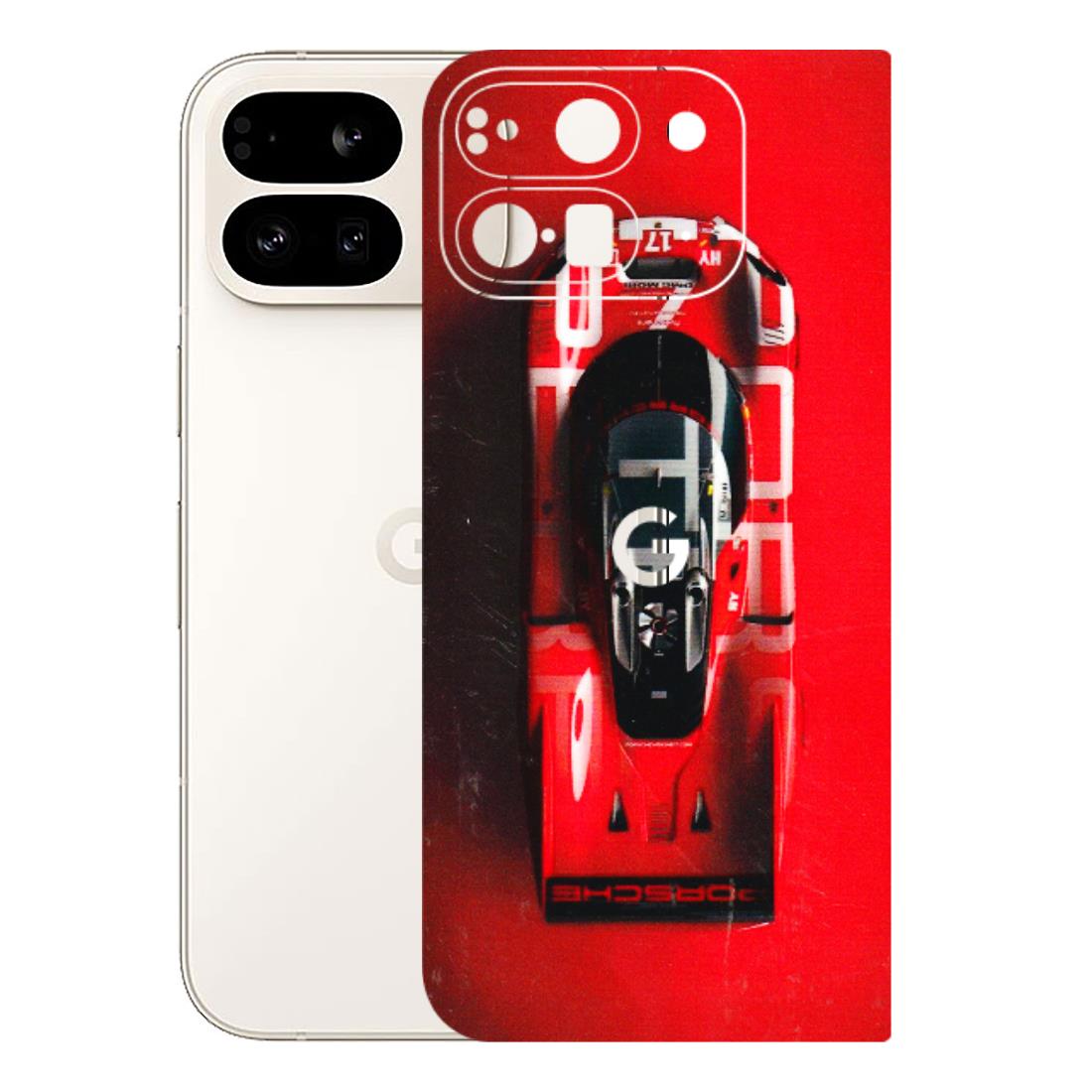 Google Pixel Phone Skins (All Models) - Red Porsche Car Logo - 3D Embossed Finish (L-315) Google Pixel 9 PRO FOLD