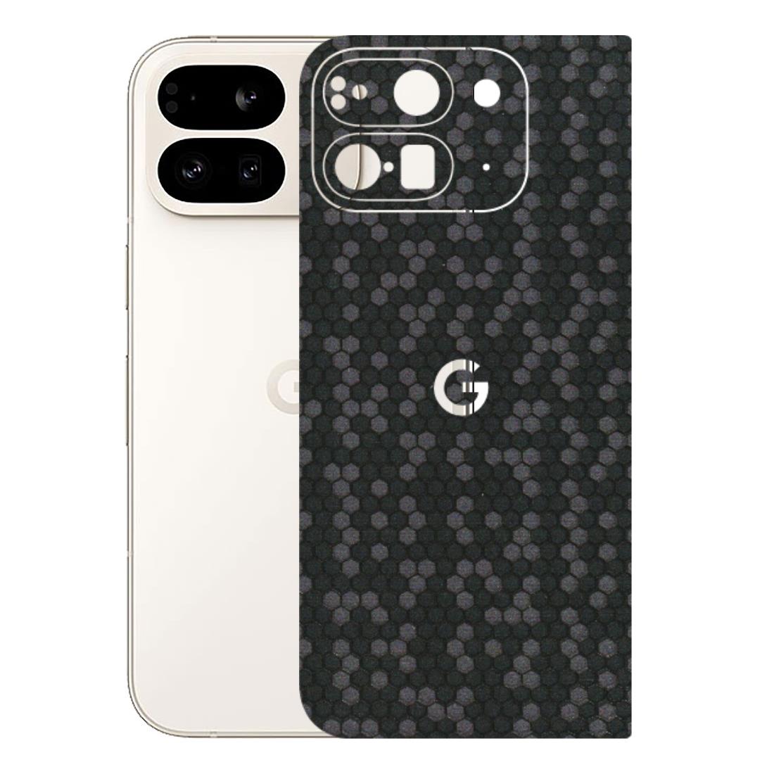Google Pixel Phone Skins (All Models) - Black Grey Honeycomb Sober - 3D Embossed Finish (L-85) Google Pixel 9 PRO FOLD
