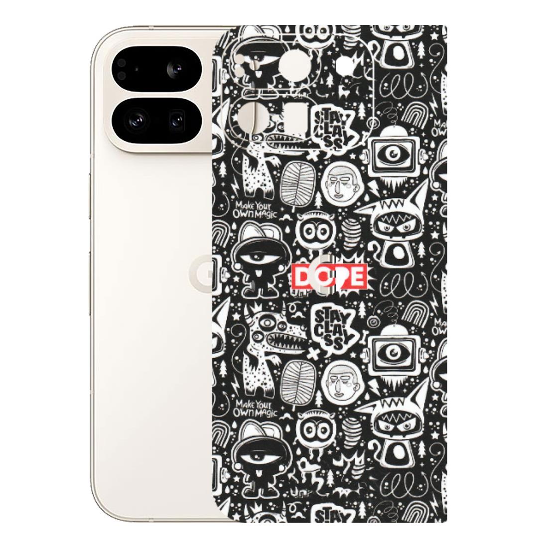 Google Pixel Phone Skins (All Models) - Dope Stay Classy Black Doodles - Matte Finish (M-126) Google Pixel 9 PRO FOLD