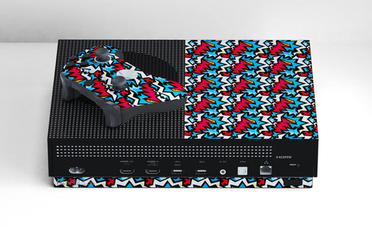 Xbox Series S Funky Zig Zag Red And Blue Matte Finish Skin