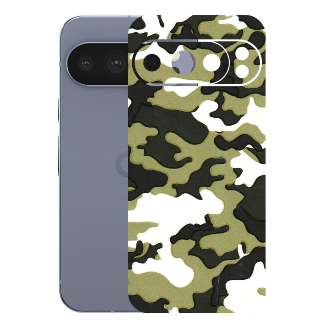 Google Pixel Phone Skins (All Models) - Camouflages White And Green - 3D Embossed Finish (L-243) Google Pixel 10 Pro