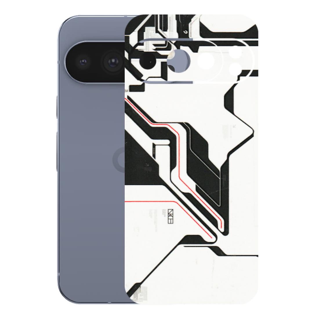 Google Pixel Phone Skins (All Models) - White Techy Logo - 3D Embossed Finish (L-312) Google Pixel 10 Pro