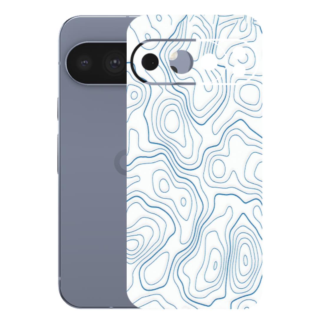 Google Pixel Phone Skins (All Models) - Blue And White Swirls - Matte Finish (M-139) Google Pixel 10 Pro