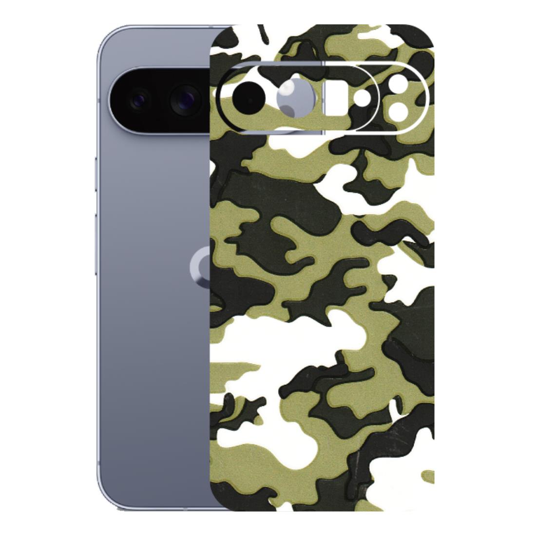 Google Pixel Phone Skins (All Models) - Camouflages White And Green - 3D Embossed Finish (L-243) Google Pixel 10 Pro XL