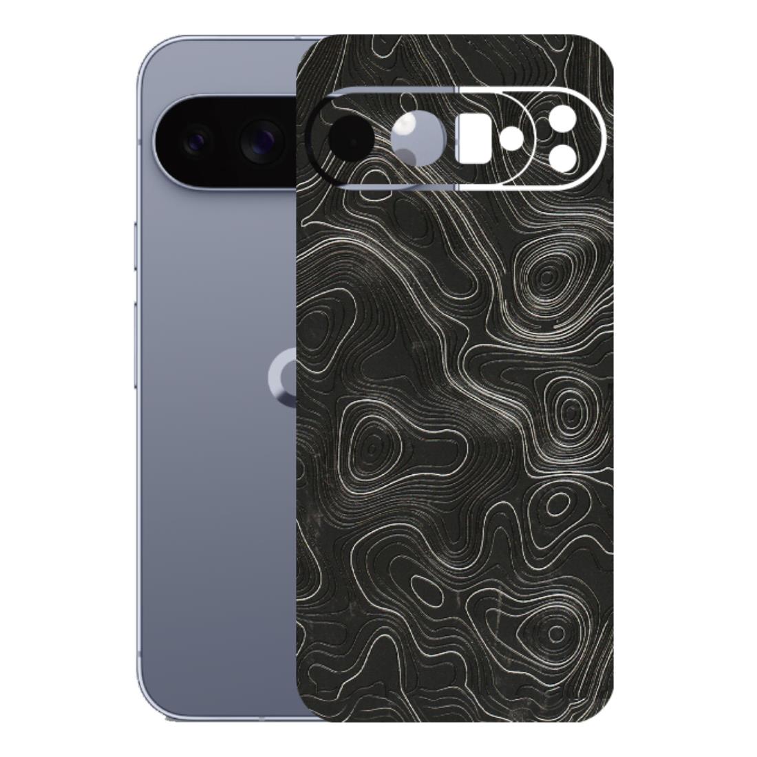 Google Pixel Phone Skins (All Models) - Abstract White Line Map - 3D Embossed Finish (L-269) Google Pixel 10 Pro XL