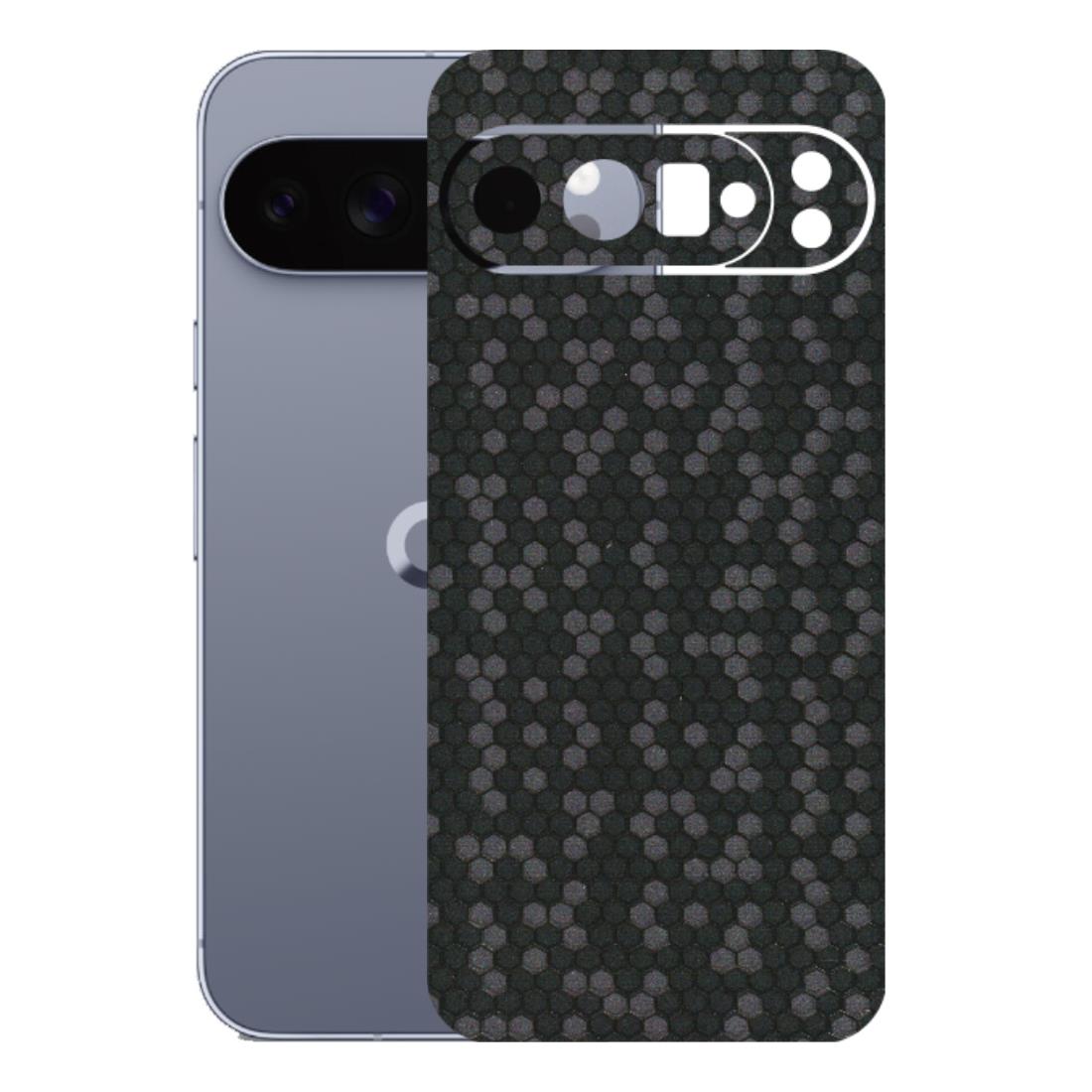 Google Pixel Phone Skins (All Models) - Black Grey Honeycomb Sober - 3D Embossed Finish (L-85) Google Pixel 10 Pro XL