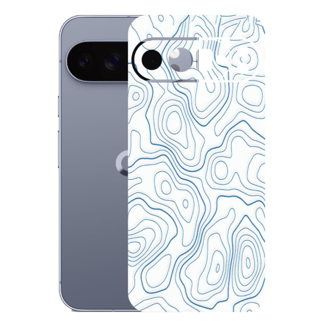 Google Pixel Phone Skins (All Models) - Blue And White Swirls - Matte Finish (M-139) Google Pixel 10 Pro XL