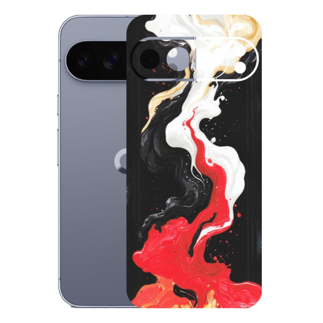 Google Pixel Phone Skins (All Models) - Black Red White Paint Splash Fusion - Matte Finish (M-56) Google Pixel 10 Pro XL