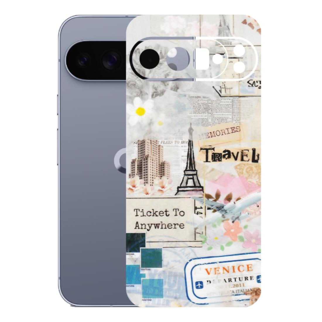 Google Pixel Phone Skins (All Models) - Travel Memories - Transparent Finish (T-09) Google Pixel 10 Pro XL