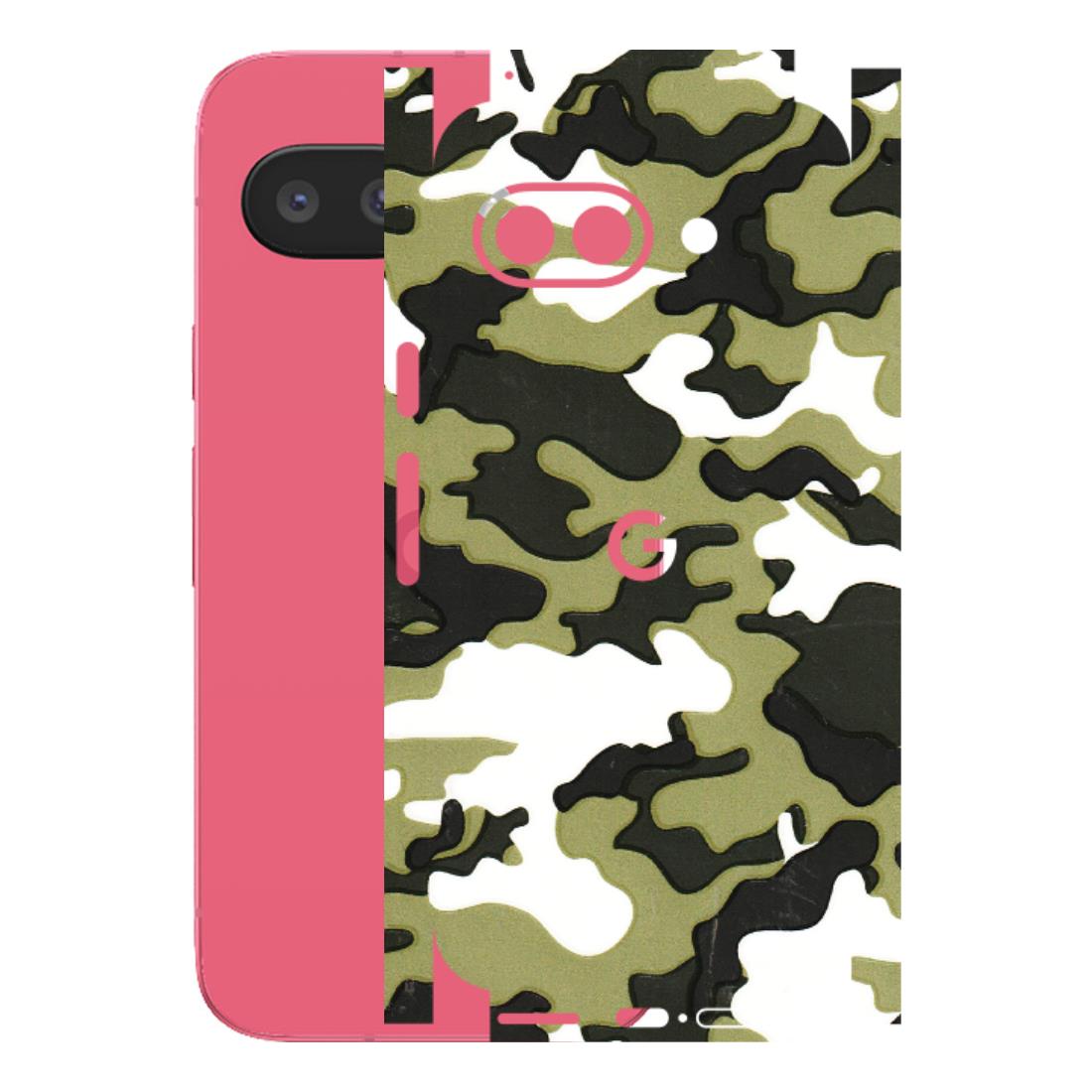 Google Pixel Phone Skins (All Models) - Camouflages White And Green - 3D Embossed Finish (L-243) Google Pixel 9A