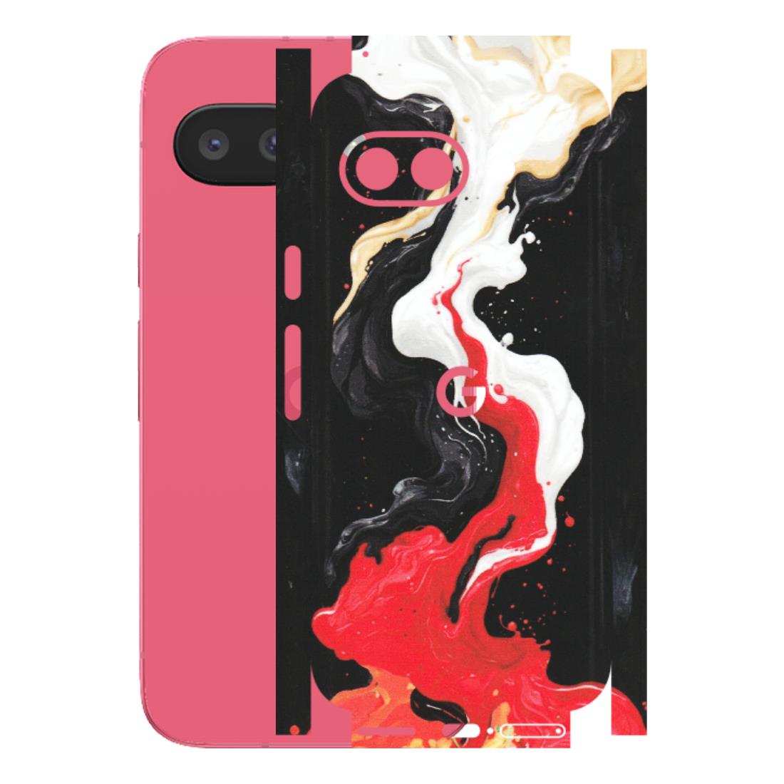 Google Pixel Phone Skins (All Models) - Black Red White Paint Splash Fusion - Matte Finish (M-56) Google Pixel 9A