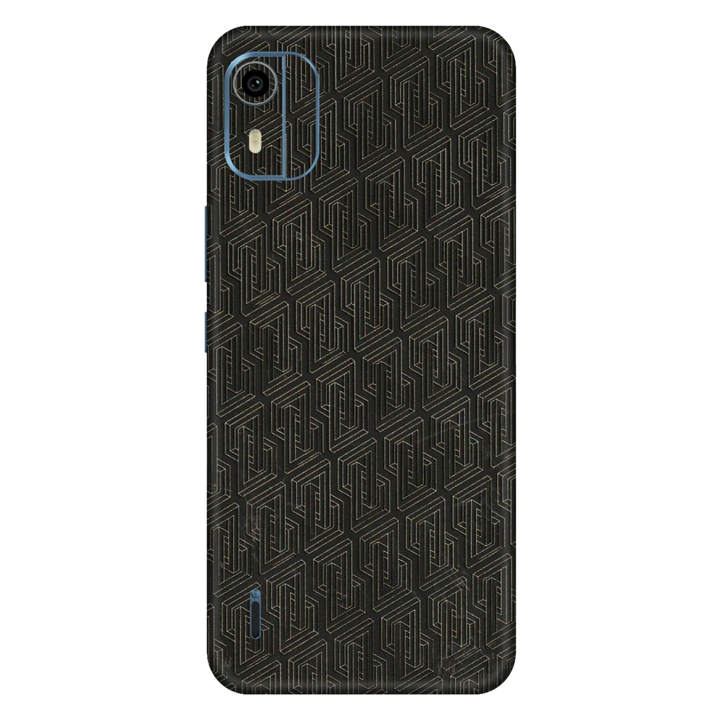 HMD NOKIA Phone Skins (All Models) - Black Abstract Pattern - 3D Embossed Finish (L-117) HMD Nokia C12 Pro