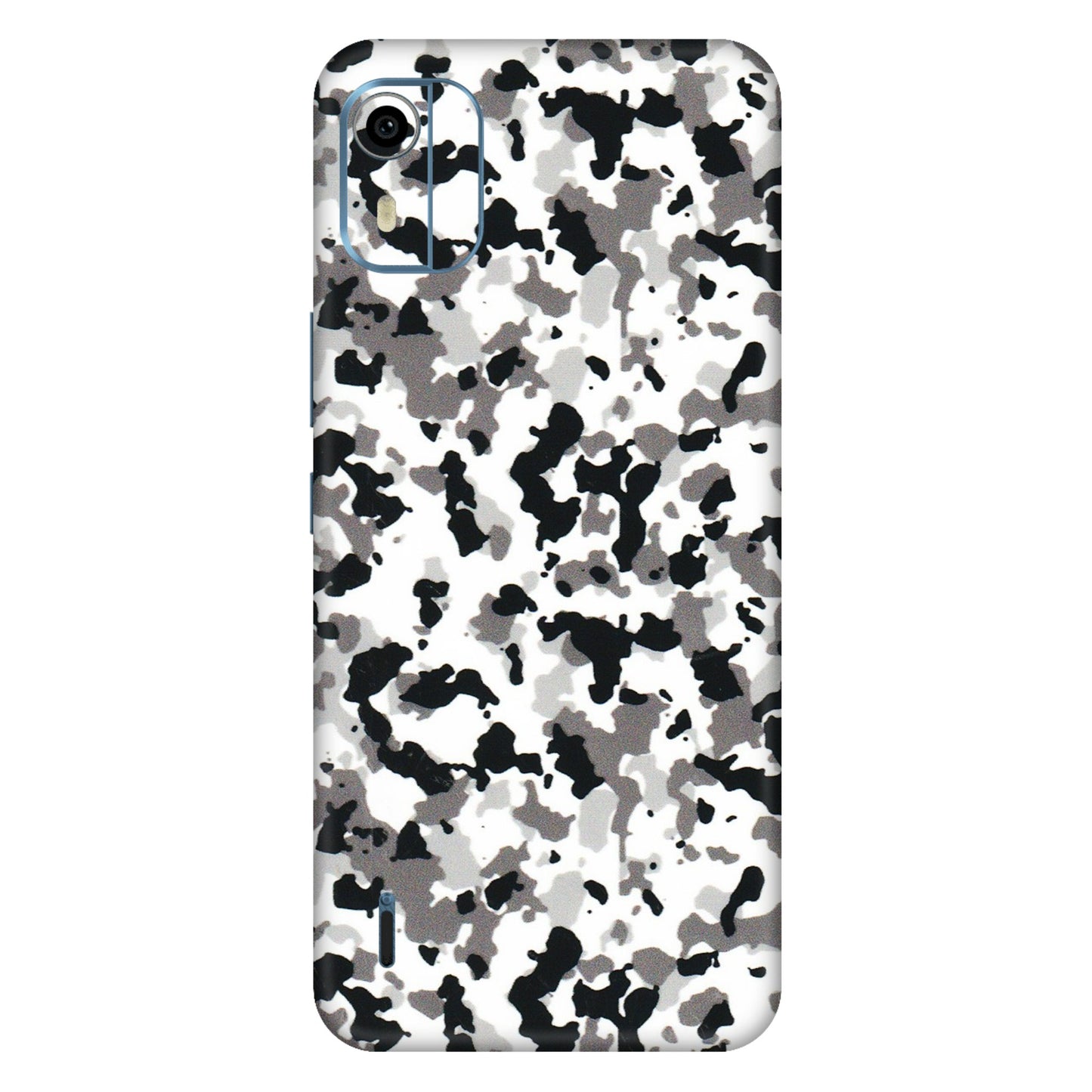 HMD NOKIA Phone Skins (All Models) - White Black Camouflage - 3D Embossed Finish (L-18) HMD Nokia C12 Pro