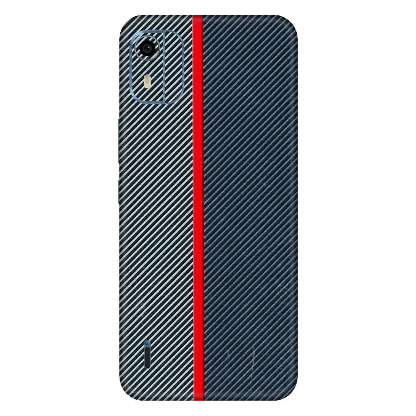 HMD NOKIA Phone Skins (All Models) - Blue Sober Lines - 3D Embossed Finish (L-305) HMD Nokia C12 Pro