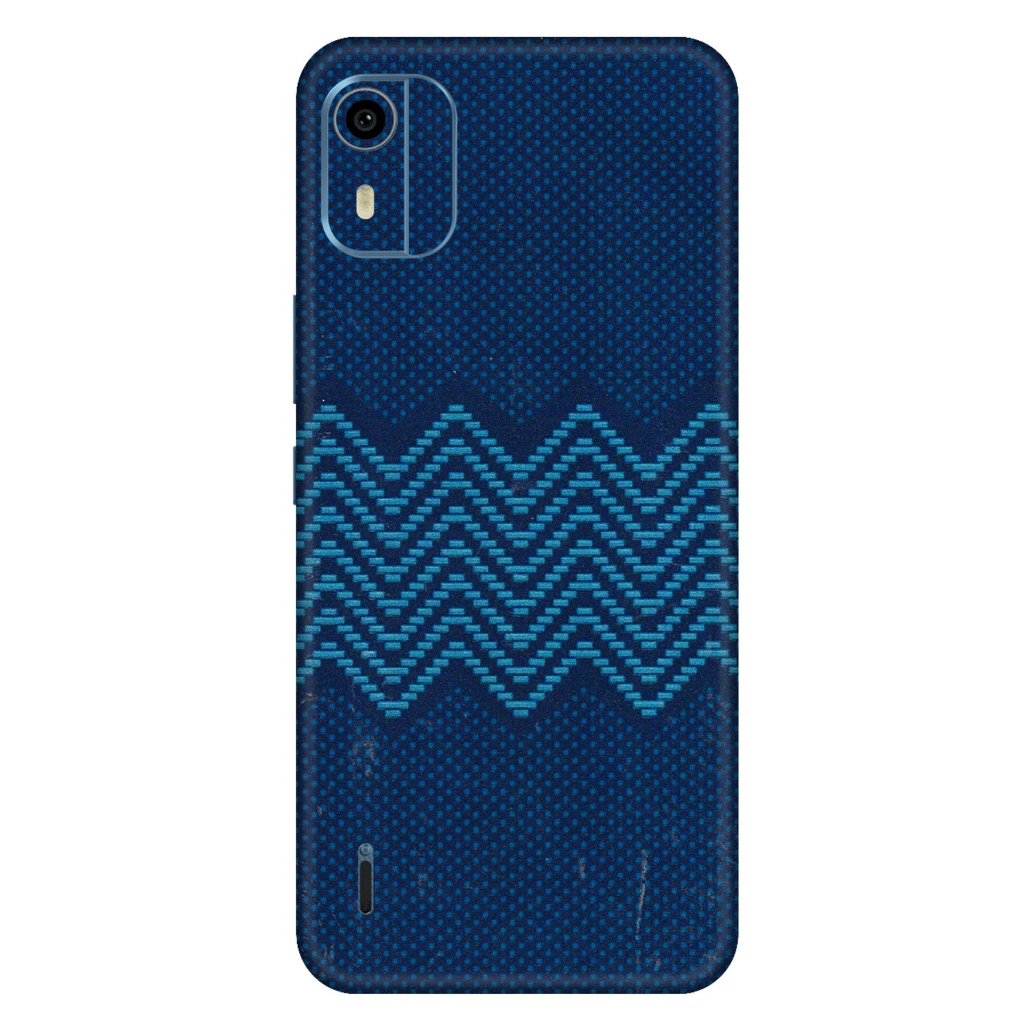 HMD NOKIA Phone Skins (All Models) - Blue Sober Waves - 3D Embossed Finish (L-306) HMD Nokia C12 Pro