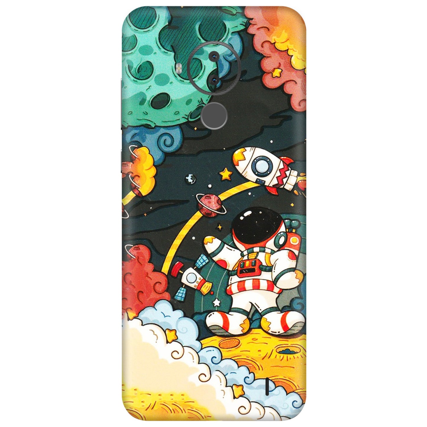 HMD NOKIA Phone Skins (All Models) - Astronauts & Spaceship - 3D Embossed Finish (L-145) HMD Nokia C30