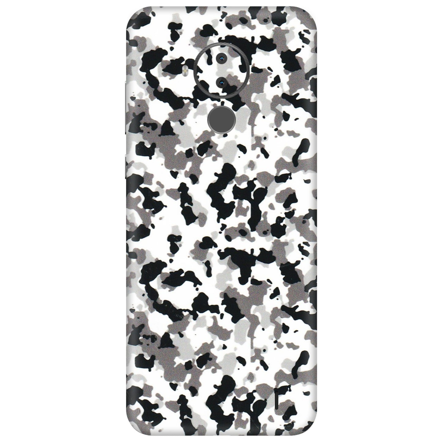 HMD NOKIA Phone Skins (All Models) - White Black Camouflage - 3D Embossed Finish (L-18) HMD Nokia C30