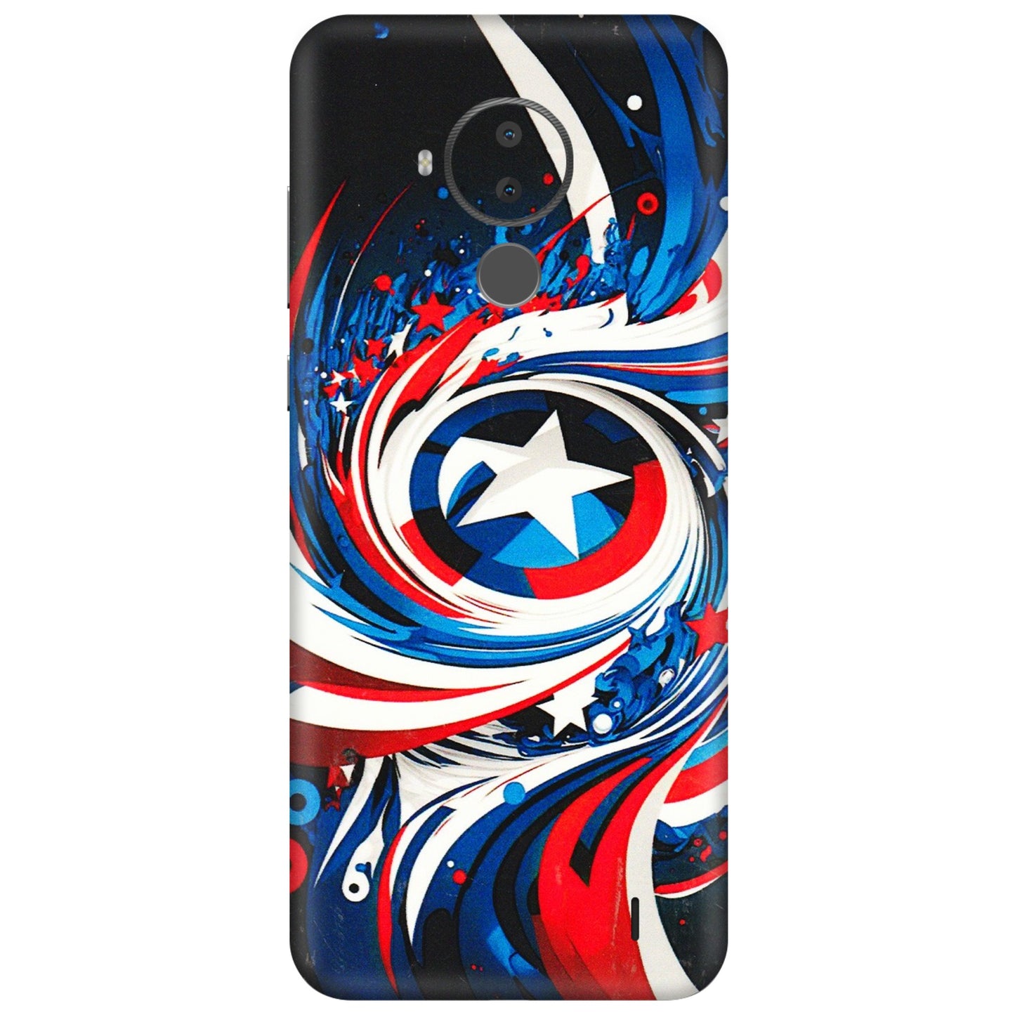 HMD NOKIA Phone Skins (All Models) - Captain America Logo - 3D Embossed Finish (L-307) HMD Nokia C30