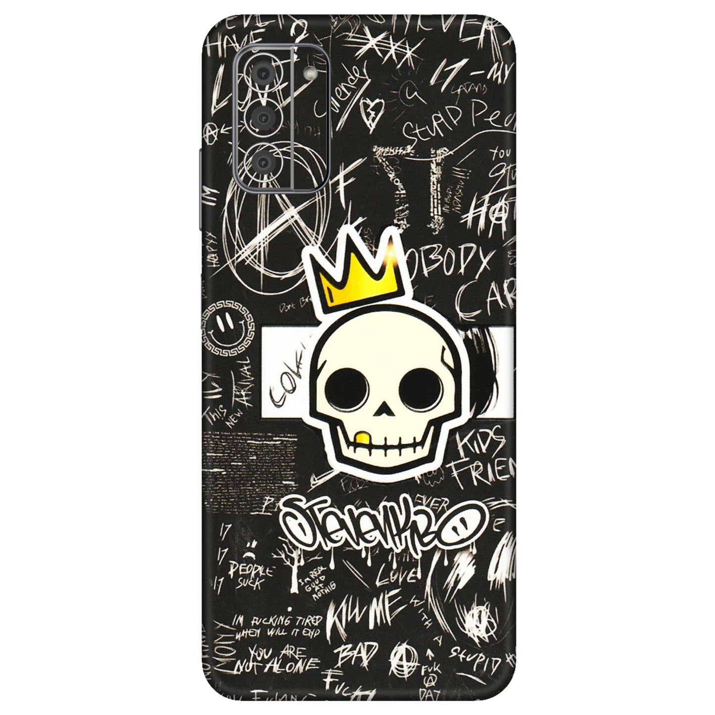 HMD NOKIA Phone Skins (All Models) - Funny Skull Black Chalk Grafitti - 3D Embossed Finish (L-22) HMD Nokia G42 5G