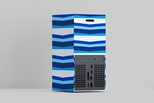 Xbox Series X Stylish Blue Abstract Colour Lines Matte Finish Skin