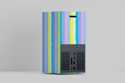 Xbox Series X Pink And Yellow Rainbow Pattern Matte Finish Skin