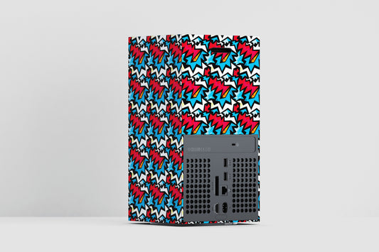 Xbox Series X Funky Zig Zag Red And Blue Matte Finish Skin