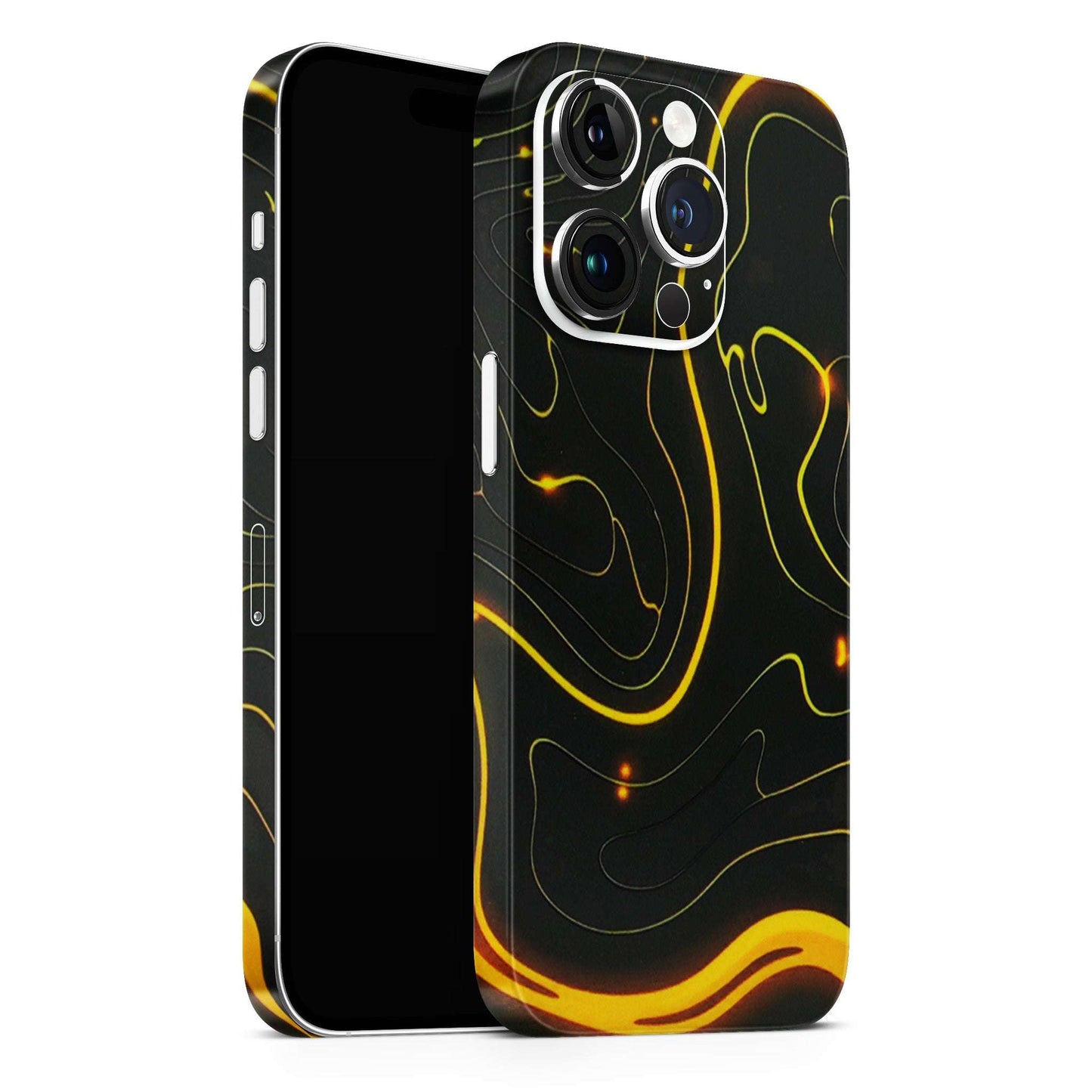 Black Golden Lines 3D Textured Phone Skin