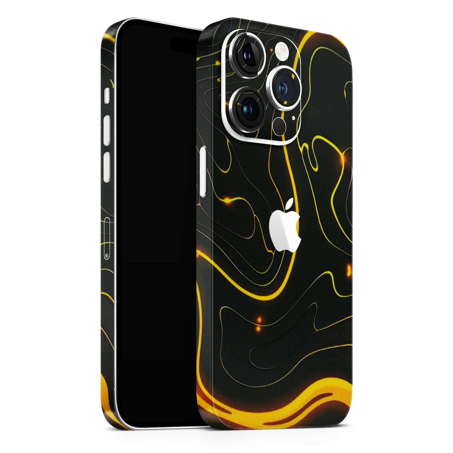 Black Golden Lines 3D Textured Phone Skin