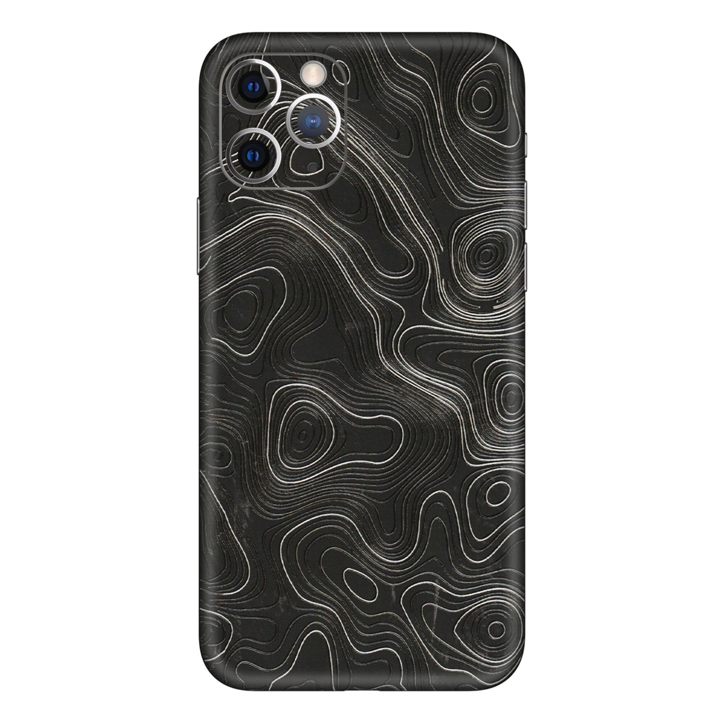 Apple iPhone Skins (All Models) - Abstract White Line Map - 3D Embossed Finish (L-269) iPhone 11 Pro Max