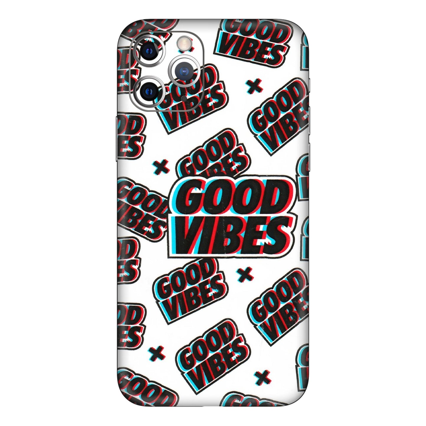 Apple iPhone Skins (All Models) - Good Vibes - 3D Embossed Finish (L-282) iPhone 11 Pro Max