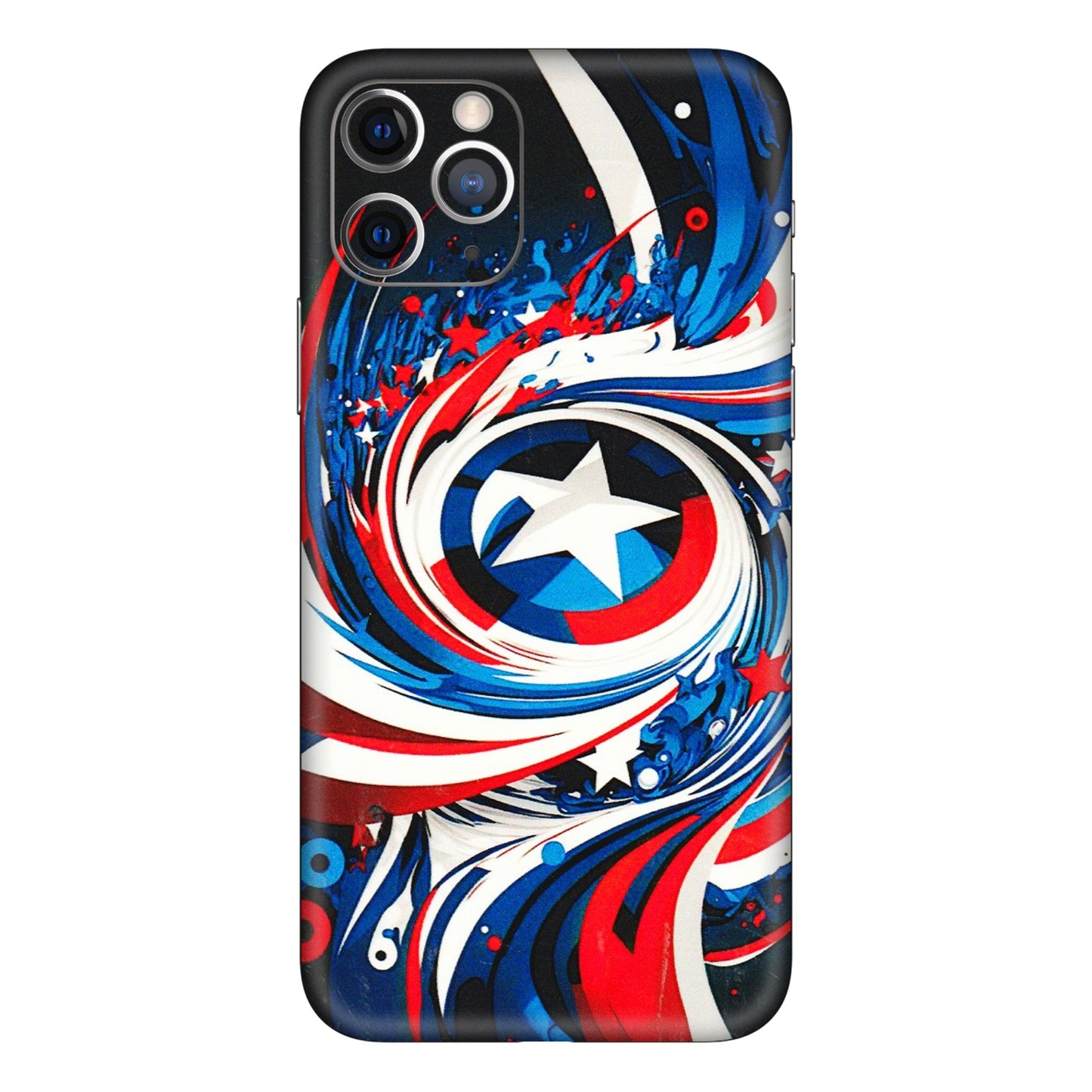 Apple iPhone Skins (All Models) - Captain America Logo - 3D Embossed Finish (L-307) iPhone 11 Pro Max